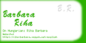 barbara riha business card